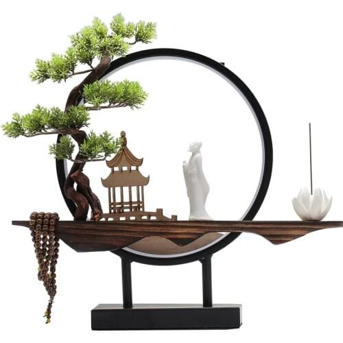 Modern New Luxury Incense Burner Ceramic Smoke Tree Led Light Incense Burner Wooden Personality Kadzielnica Porch Decor EI50IB