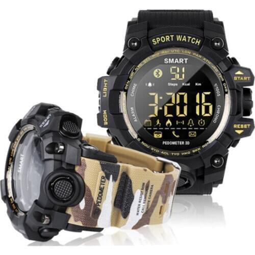 Sport Watch EX16S Vintage Belt Watch Bluetooth Step Scale Mileage Calorie Waterproof IP67 Fitness Bracelet for Mens Smart Watch