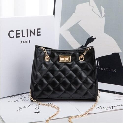 2021 Diamond Lattice PU Small Chain Bag Shoulder For Women Mini Phone Fashion Crossbody Bag Female Trend Handbag Messenger Bags