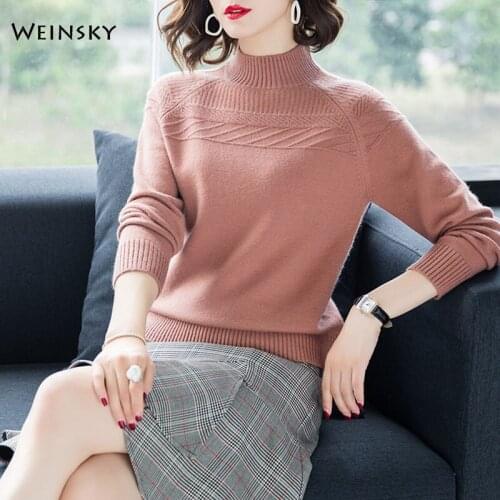Women Knitted Sweater And Pullovers Full Sleeve Korean Style Fashion Turtleneck Sweaters Winter And Autumn 2019 New Sweater