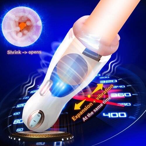 Hand Free Intelligent Voice Masturbation Automatic Telescopic Male Masturbator Silicone Vagina Real Pussy Erotic Sex Toy For Men