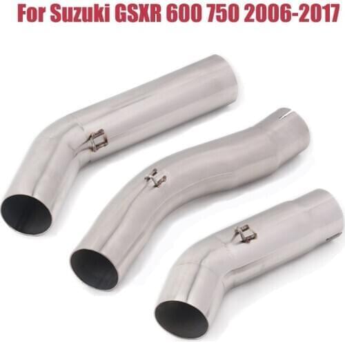 For Suzuki GSXR 600 750 K6-K17 2006-2017 Motorcycle Middle Connect Link Pipe Slip on 51mm Exhaust Muffler Pipe