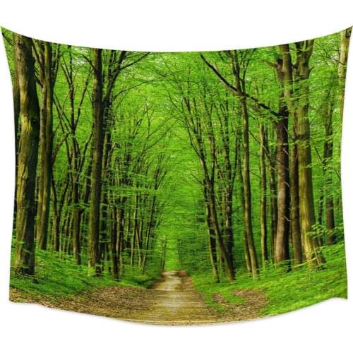 Green Forest Path Wall Tapestry Home Wall Decor Tapestry Bedroom Tapestry Wall Hanging Picnic Mat Yoga Mat