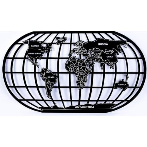 Iron Map Wall Decoration Loft Background Wall Retro Hanging World Map Industrial Style Bar Pendant