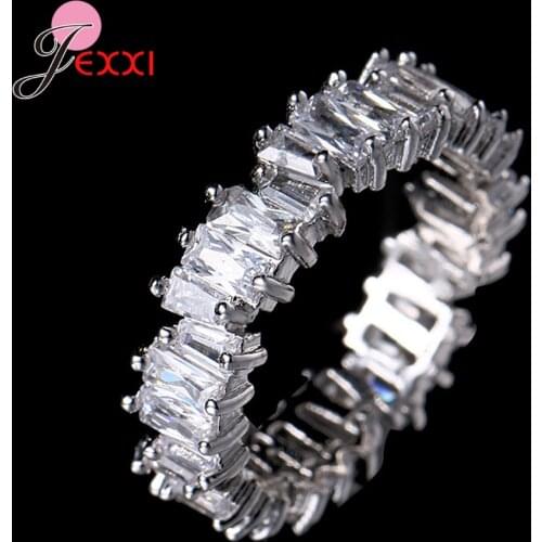 Drop Shipping Newest Women Fashion Jewelry Genuine 925 Sterling Silver Rings For Women Novel Design Crystal Rings For Girlfriend