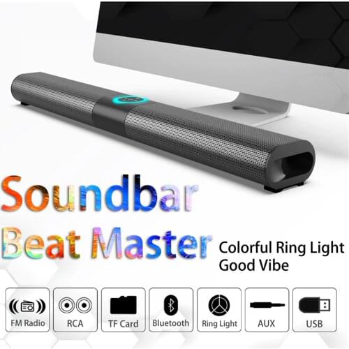 20W Sound Bar TV Separable Bluetooth Speakers Built Subwoofer 4.0 Channel 3D Surround Sound with Mic Sound System Strip Speaker