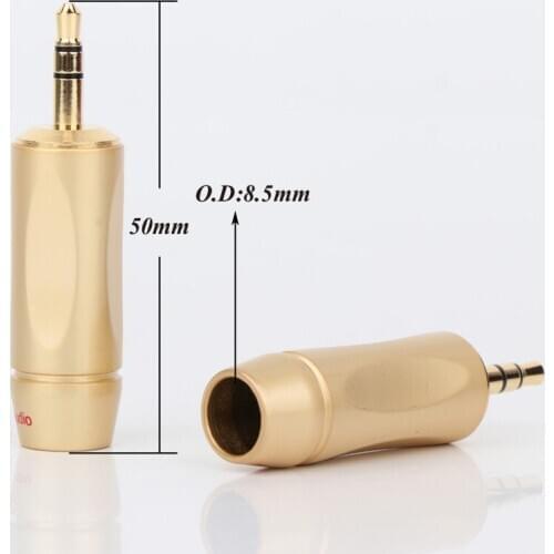 2PCS Hifi Gold Plated 3.5mm stereo audio jack plug hi-end headphone Cable Plug adapter