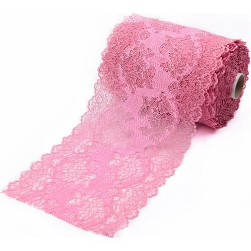 18cm Wide 2 yds/lot, FHF Hair Decoration Wide Elastic Stretch Lace Trim Wedding Dress Skirt Lace Trim