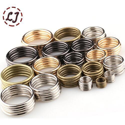 20pcs/lot 20mm/25mm/30mm black bronze gold silver circle O ring Connection alloy metal shoes bags Belt Buckles DIY accessories