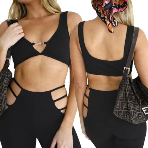 2021 New Women’s Fashion Solid Color Vest Summer Sexy V-neck Backless Exposed Navel Sleeveless Tops