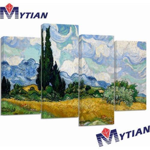 5d diy Full Square&Round Drill Diamond Painting Van Gogh Wheatfield with Cypresses Mosaic Multi-picture Combination Cross Stitch