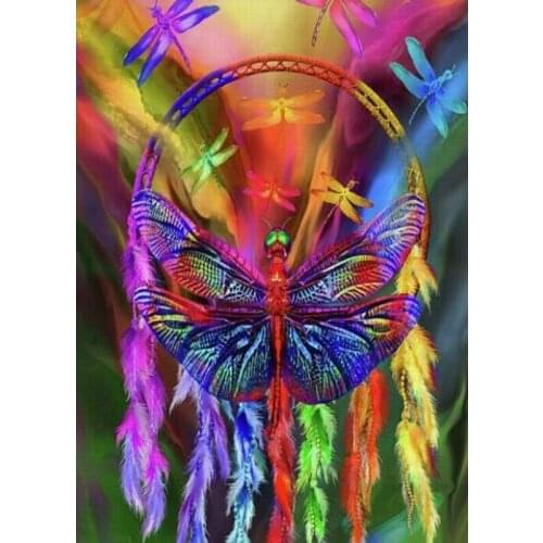 5D DIY Diamond Painting Full Square/Round Dragonfly Diamond Embroidery Cartoon Cross Stitch Handwork Art Home Decoration