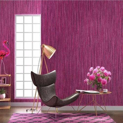 Beibehang new Modern minimalist pure pigmented Japanese linen wallpaper beauty salon purple pink living room bedroom wallpaper