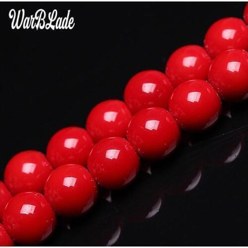 New High Quality 4mm 6mm 8mm 10mm Natural Stone Dark Red Coral Beads Round Loose Beads For DIY Bracelet Necklace Jewelry Making