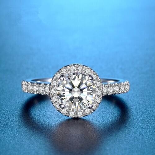 CC Wedding Jewelry Rings For Women Charms Round Silver Color Cubic Zirconia Engagement Ring Bride Drop Shipping CC583