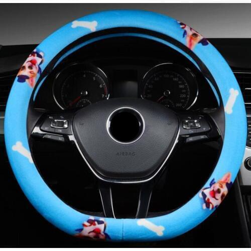 D Shape Cartoon Plush Car Steering Wheel Cover For Renault Clio Megane Alaskan Talisman Kadjar Kaptur Koleos Scenic Symbol Sande