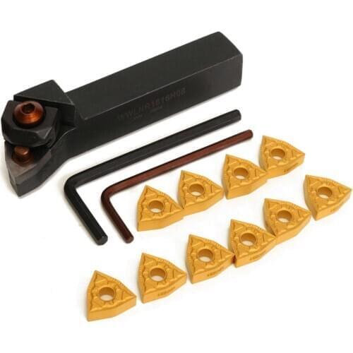 WWLNR1616H08 16x100mm Lathe Turning Tool Holder With 10pcs WNMG0804 Inserts