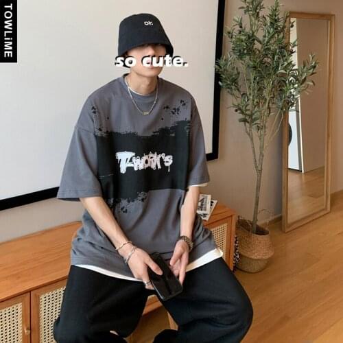 Summer New Men fashion Letter Print Short Sleeve Casual T Shirts Harajuku Streetwear Couple Pullovers Tees Women Loose Tops