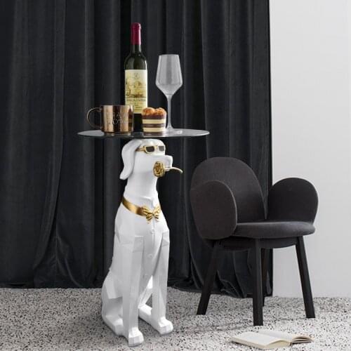 Geometric Sculpture Resin Statue Dog Ornaments Living Room Decorate Gift Housewarming Side Table Tea Table Light Luxury Creative