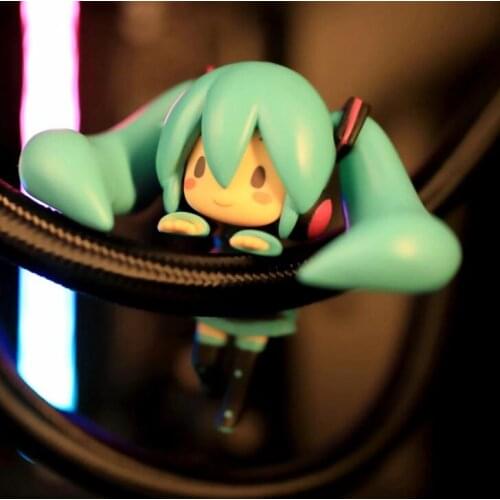 Hatsune Miku Q version Cute Figure toys cup decoration PVC Doll Model Toys Car Decoration 7.5cm Interior Decoration
