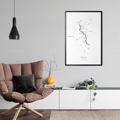 GR20 Track Map | GR20 Trail Poster | Corsica Hiking | Relive your Adventures | Trail Map Art