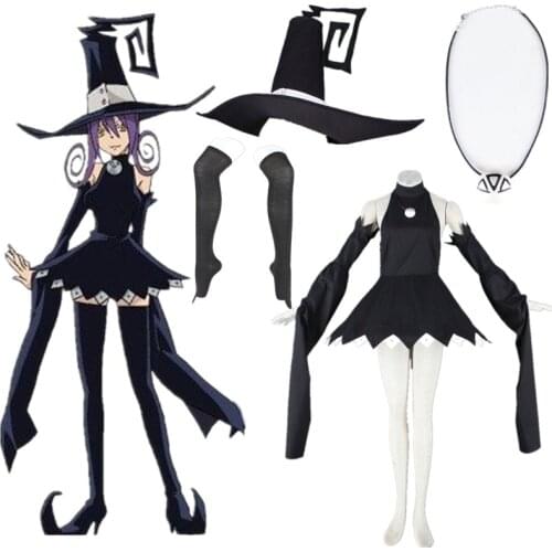 Anime Soul Eater Blair Cosplay Costume Dress+Hat+Necklace+Sleeve+Socks Full Set Halloween Carnival Party Suit Girls Women