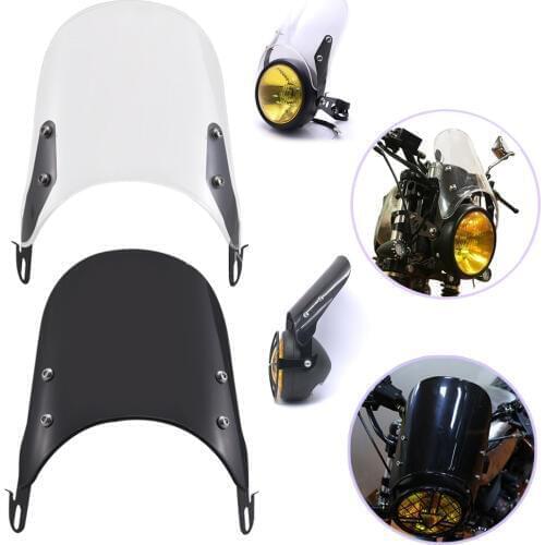5-7" Windshield Retro Cafe Racer Headlight Fairing Instrument Visor Compact Sport For Royal Yamaha XJR 1300 Suzuki GSX 1400
