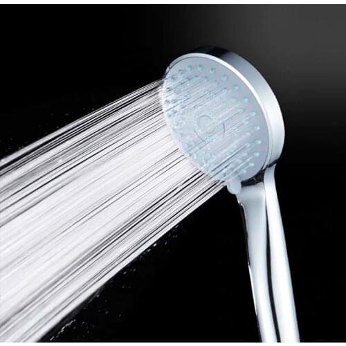 5 Function Adjustable Silica Gel Holes Hand-Held Shower Head Abs Good Quality Rainfall Pulse Round Chrome Bathroom Accessories