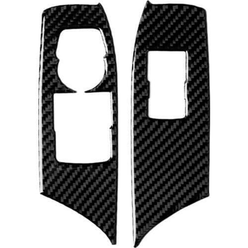 Carbon Fiber Window Elevator Control Frame Window Switch Decoration Armrest Panel Adjust Car Interior Accessory