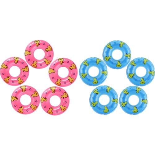Wholesale Pink Blue 10 Pcs Swimming Buoy Lifebelt Ring for Barbie Doll Accessories Baby Girl Dollhouse Lovely Bath Toys