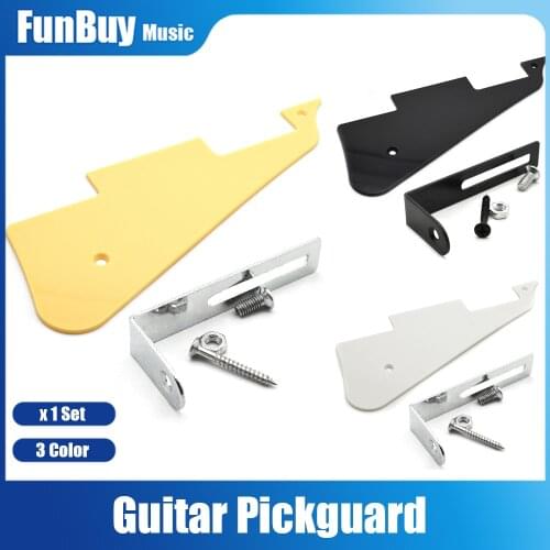 ABS LP Electric Guitar Pickguard Plate Guitar Pickguard Covers with Bracket Black/White/Cream