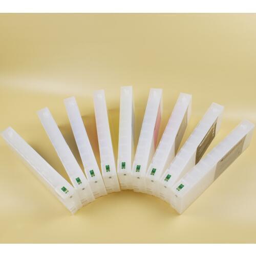 Only work for European printer 9pcs/set 700ml refillable ink cartridge with one time chip For Epson P6000 7000 8000 9000 printer