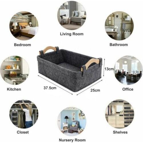 Portable Durable Multifunction Organizer Storage Basket Transport Goods Clothes Basket Storage Box Felt Square With Handle