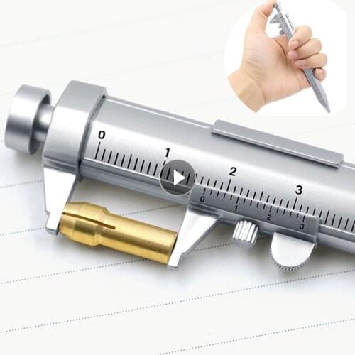 1PC ABS 0-100mm Multifunction Gel Ink Pen Vernier Caliper Roller Ball Pen Stationery Ball-Point Ruler Student Supplies Gift Tool