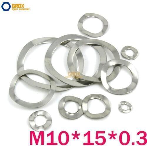 80 Pieces M10*15*0.3mm Wave Washer Spring Washer 304 Stainless Steel