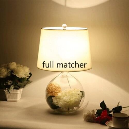 Nordic Modern Glass Table Lamp Flowers Decorate Bedside Night Table Lamp Garden American Creative Simple Lampara Standing Lamp