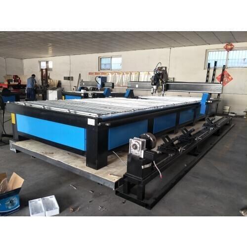 ROBOTEC large scale 2x6M cnc plasma cutting machine with lathe aluminum cnc cutting machine plasma for metal tube and pipes