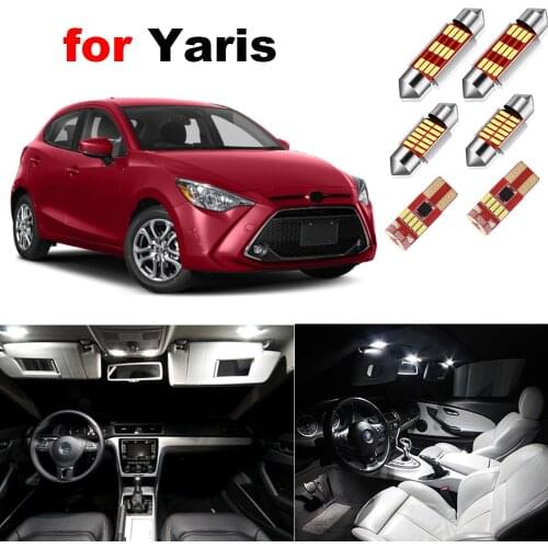 Canbus Led Interior Light Kit For Toyota Yaris 2012-2016 2017 2018 2019 2020 2021 Dome Map License Plate Lamp Top Quality