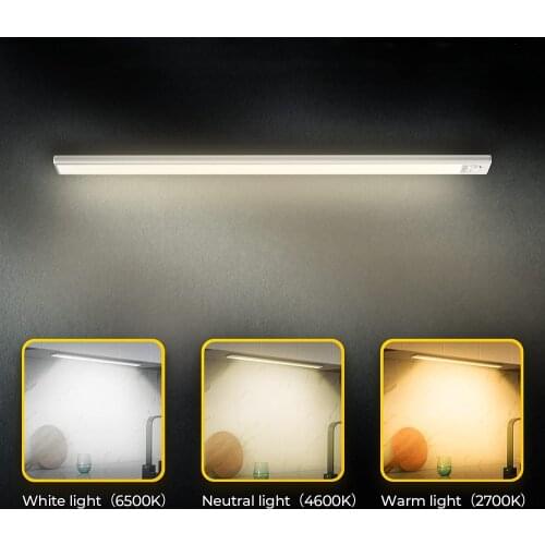 Ultra-thin 36/76/140LEDs PIR Motion Sensor Under Cabinet Light 3 Colors USB Rechargeable Wardrobe Closet Toilet wall night Light