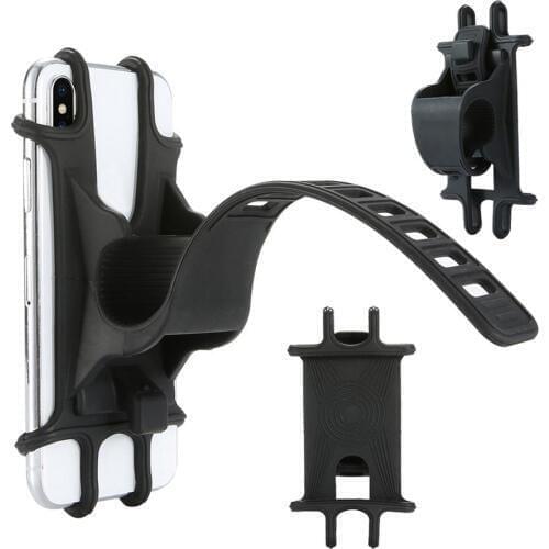 Universal Mobile Phone Holder Silicone MTB Bike Motorcycle Mount Buckle Pull Non-slip For IPhone 11 Holder Handlebar Bracket