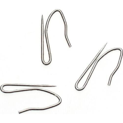 Pack of 10 Pin On Curtain Hooks, Silver Rustproof Stainless Steel Plated Nickel Hooks, Heavy-Duty