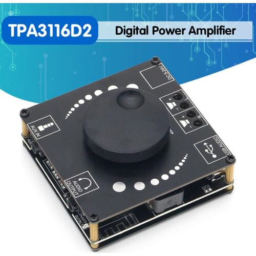 XY-AP50H HIFI Bluetooth 5.0 2x50W Wireless Audio TPA3116D2 Digital Power amplifier Stereo board Amp Amplificador USB AUX 3.5MM