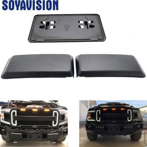For Ford F150 2018-2020 Bumper Guard Protector Pad Front Bumper Guards Inserts Pads Cars License Plate Bracket