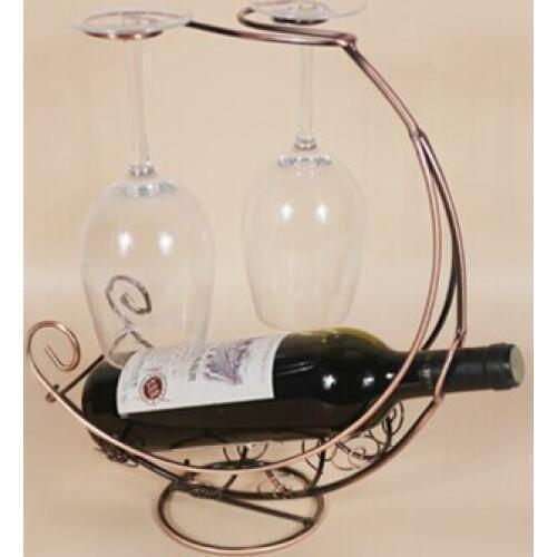 1PC 5 Colors Iron Wine boat shipping bold creative European cup holder hanging wine rack fashion bottle rack J2081