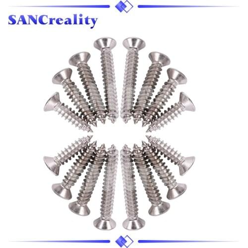 10pcs M5 304 Stainless steel Cross recessed countersunk Flat head tapping screws for 3d printer