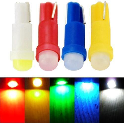 10 PCS T5 1 SMD LED Bulb Ceramic Dashboard Gauge Instrument Auto Light Car Lamp DC12V FREE SHIPPING