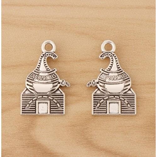 10 Pieces Tibetan Silver Old Bushmills Distillery Charms Pendants for Beads DIY Necklace Bracelet Jewellery Making 21x14mm