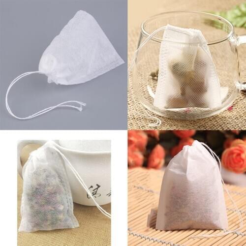 100/200 Pcs Tea Bags Tea Infuser with String Teabags Empty Scented Tea Bags Heal Seal Filter Paper 5 x 7CM