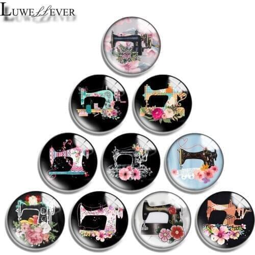 12mm 14mm 16mm 20mm 25mm 30mm 625 Sewing Machine Mix Round Glass Cabochon Jewelry Finding 18mm Snap Button Charm Bracelet