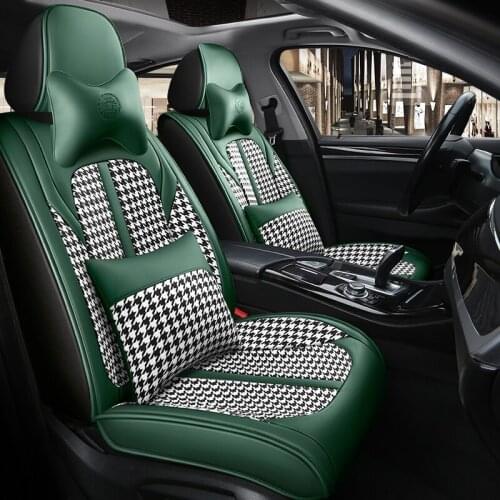 2021 Brand Car Seat Covers Fit Mercedes Benz A C W204 W205 E W211 W212 W213 CLA GLC ML GLE GL PU Leather Cushion (green)